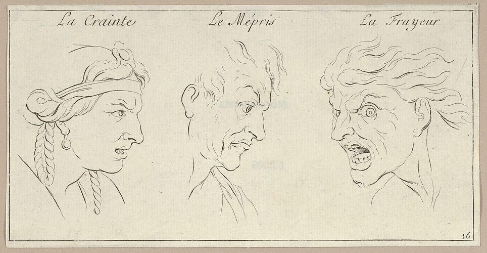 Le Crainte, Le Mépris, La Frayeur (from Caractères des passions, gravés sur les desseins de l'illustre Monsieur le Brun)