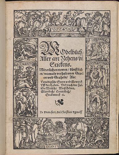 Titel page from the Modelbuch aller Art Nehens vn Stickens (Page 1r)