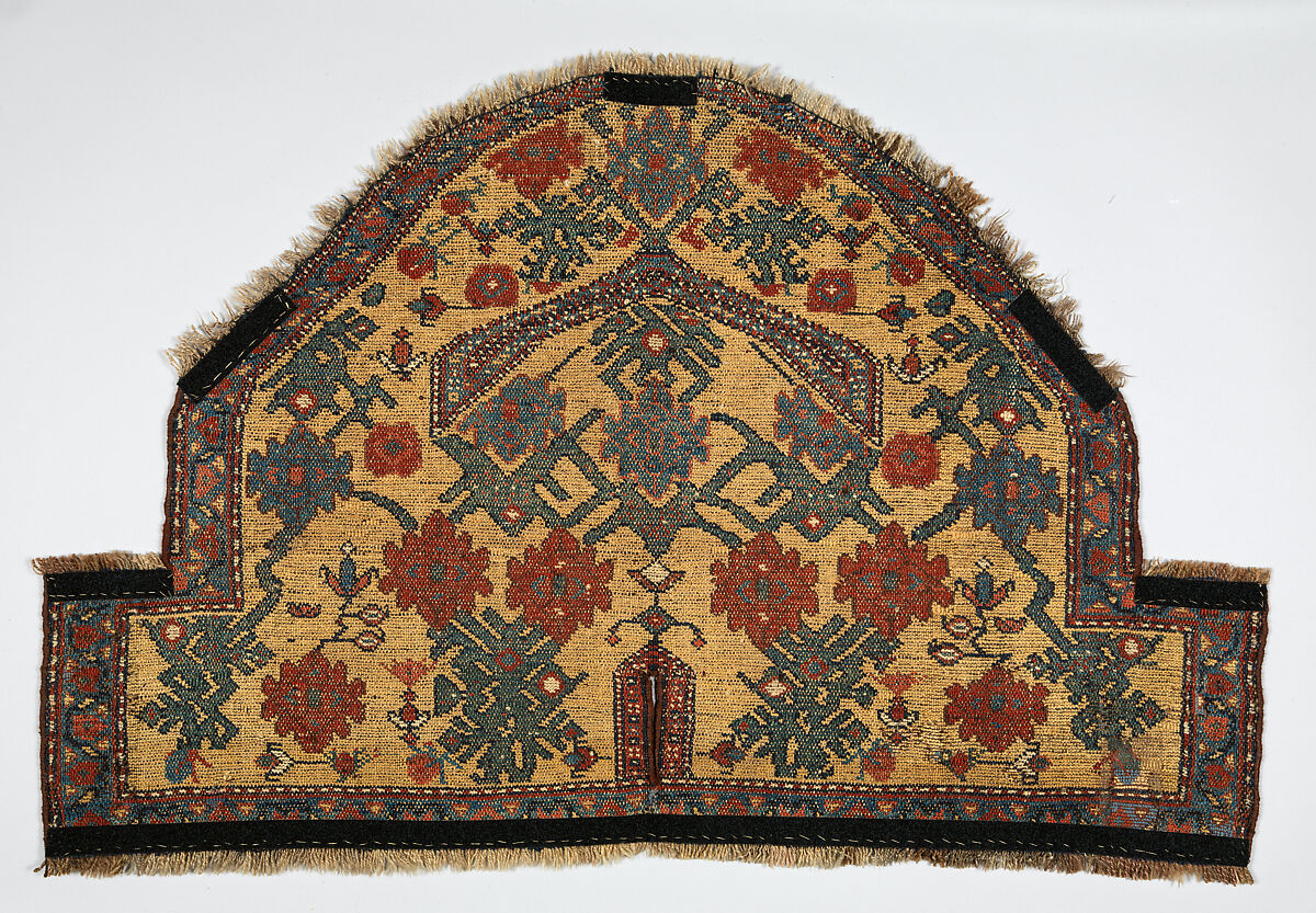 Saddle Cover, Wool (warp, ground weft, and pile); symmetrically knotted pile