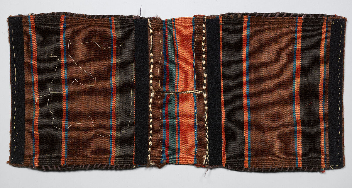 Half of Double Saddle Bag (Khorjin), Wool (warp, weft, and pile); asymmetrically knotted pile, brocaded, tapestry weave