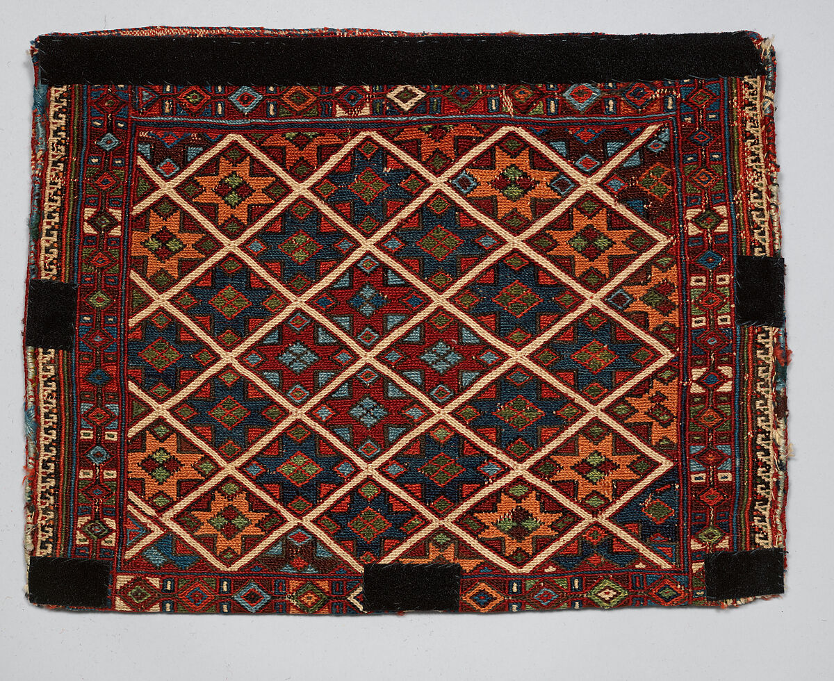 Small Torba Bag, Wool (warp, weft, and pile); asymmetrically knotted pile (front), brocaded (back)