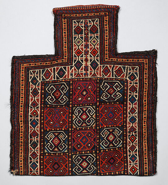 Salt Bag, Wool and cotton; sumak brocaded (front), tapestry weave (back) 