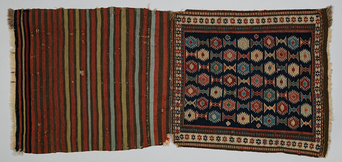 Face from Half of Double Saddle Bag (Khorjin), Wool; sumak brocaded 