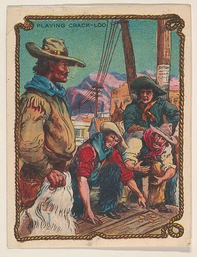 Playing Crack-Loo, insert card from The Cowboy, His Life and Fun series (D25), issued by the Weber Baking Company
