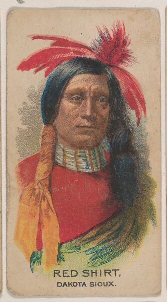 Red Shirt, Dakota Sioux, insert card from the Indian Chiefs series (D46), issued by the Weber Baking Company, Issued by Weber Baking Company, Commercial color lithograph 