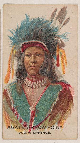 Agate Arrow Point, Warm Springs, insert card from the Indian Chiefs series (D46), issued by the Weber Baking Company, Issued by Weber Baking Company, Commercial color lithograph 
