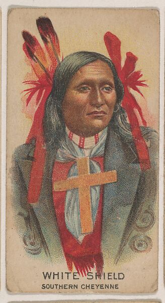 White Shield, Southern Cheyenne, insert card from the Indian Chiefs series (D46), issued by the Weber Baking Company, Issued by Weber Baking Company, Commercial color lithograph 