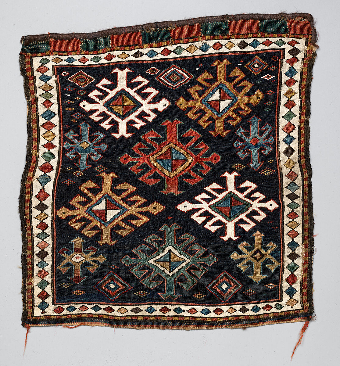 Half of Double Saddle Bag (Khorjin), Wool and cotton; sumak brocaded, tapestry weave 