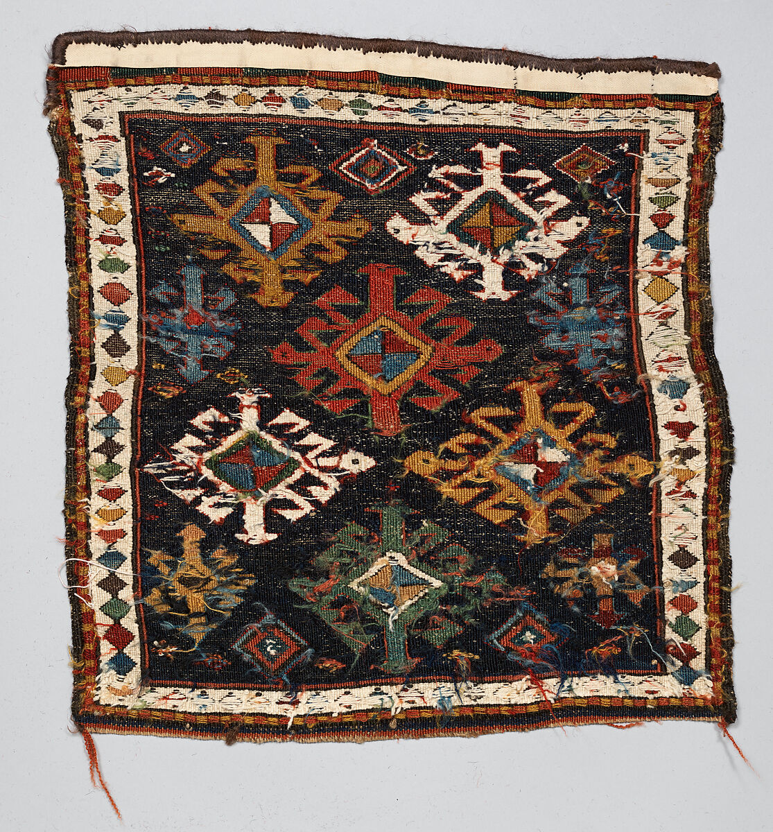 Half of Double Saddle Bag (Khorjin), Wool and cotton; sumak brocaded, tapestry weave