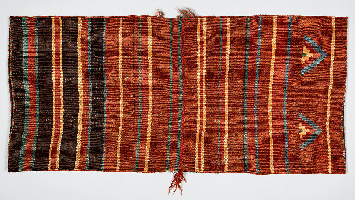Double Saddle Bag (Khorjin), Wool; pile weave (front), doublecloth, tapestry weave (back), sumak brocaded
