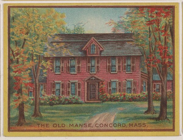 The Old Manse, Concord, Mass., collector card from the Famous Buildings series (D30), issued by the Weber Baking Company, Issued by Weber Baking Company, Commercial color lithograph 