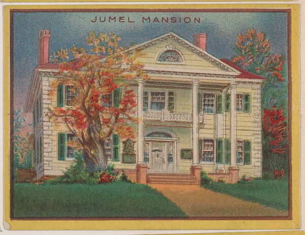 Jumel Mansion, collector card from the Famous Buildings series (D30), issued by the Weber Baking Company, Issued by Weber Baking Company, Commercial color lithograph 