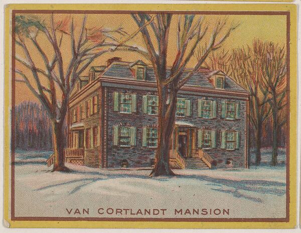 Van Cortlandt Mansion, collector card from the Famous Buildings series (D30), issued by the Weber Baking Company, Issued by Weber Baking Company, Commercial color lithograph 
