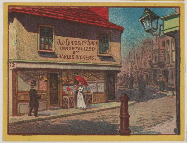 Old Curiosity Shop, Immortalized by Charles Dickens, collector card from the Famous Buildings series (D30), issued by the Weber Baking Company, Issued by Weber Baking Company, Commercial color lithograph 