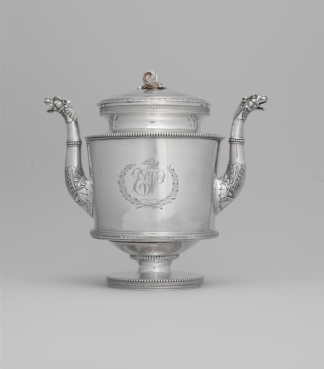 Punch Pot, Simon Chaudron (1758–1846), Silver, American 