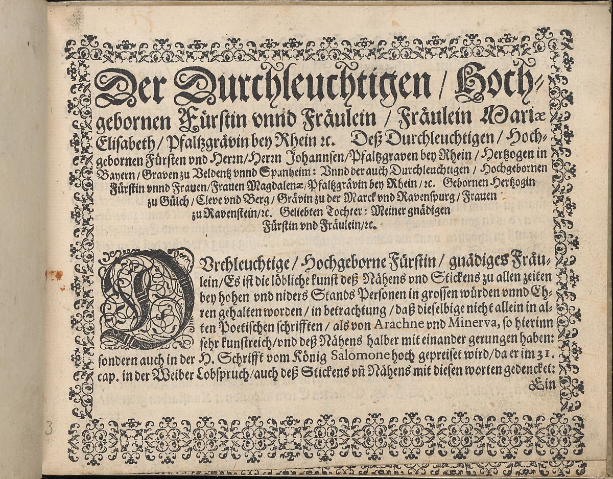 Newes Modelbuch in Kupffer (Page, 3r), Johann Sibmacher (German, active 1590–1611), Woodcut 