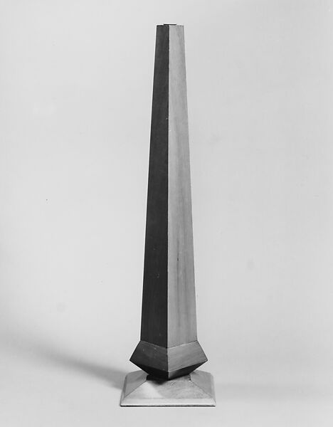 Pyramidal Vase, Frank Lloyd Wright (American, Richland Center, Wisconsin 1867–1959 Phoenix, Arizona), Mahogany, sheet metal, American 