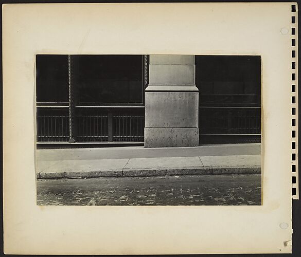 [Building Fronts, Sidewalk, and Cobblestone Paving, New York City]