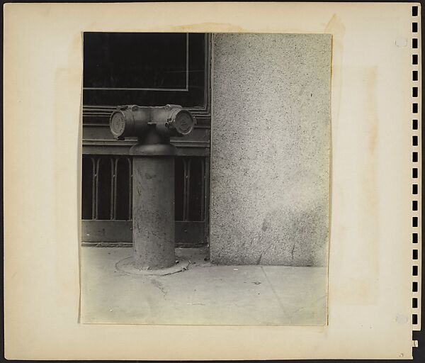 [Building Front Detail with Siamese Standpipe, New York City], Rudy Burckhardt (American (born Switzerland), Basel 1914–1999 Searsmont, Maine), Gelatin silver print 