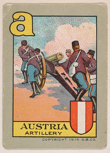 Austria, Artillery, bakery insert from the European War Flip Cards series (D28), issued by the Welle-Boettler Bakery Company