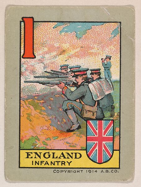 England, Infantry, bakery insert from the European War Flip Cards series (D28), issued by the Welle-Boettler Bakery Company, Issued by Welle-Boettler Bakery Company, Commercial color lithograph 