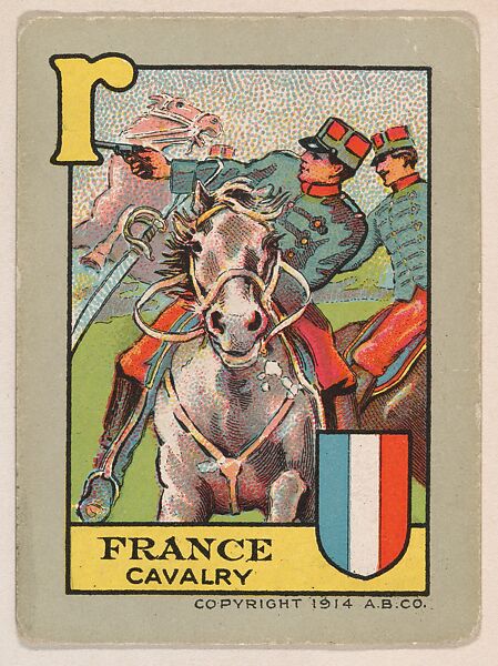 France, Cavalry, bakery insert from the European War Flip Cards series (D28), issued by the Welle-Boettler Bakery Company, Issued by Welle-Boettler Bakery Company, Commercial color lithograph 