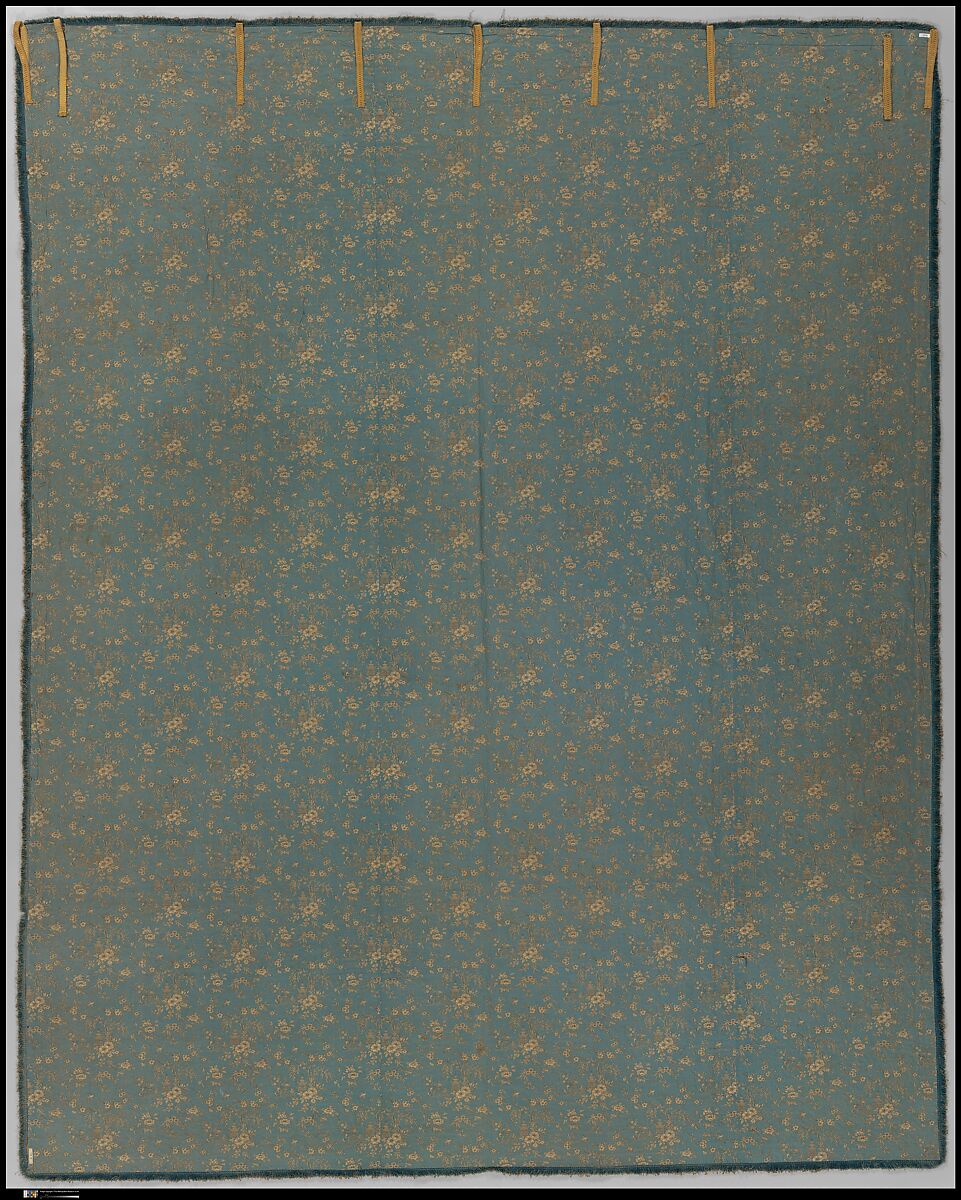 Furniture Cover for Table, Silk and metal thread embroidery on plain weave silk; lined with cotton, China for British or Persian market (?)