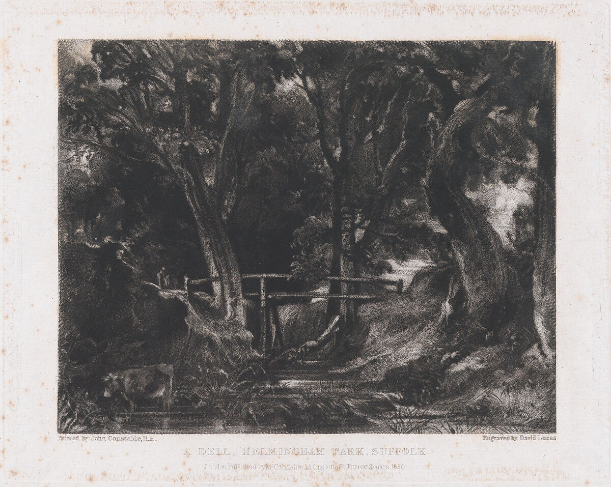 A Dell, Helmingham Park, Suffolk, David Lucas (British, Geddington Chase, Northamptonshire 1802–1881 London), Mezzotint; second state of five 