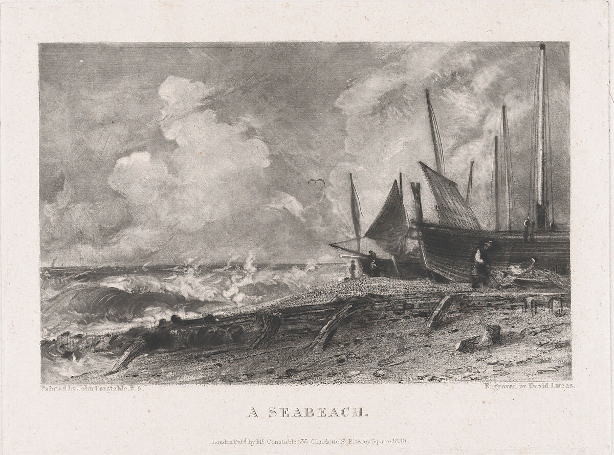 A Sea Beach, David Lucas (British, Geddington Chase, Northamptonshire 1802–1881 London), Mezzotint; third state of five 