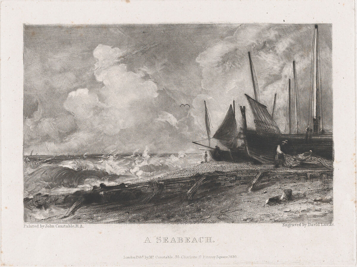 A Sea Beach, David Lucas (British, Geddington Chase, Northamptonshire 1802–1881 London), Mezzotint; first state of five 