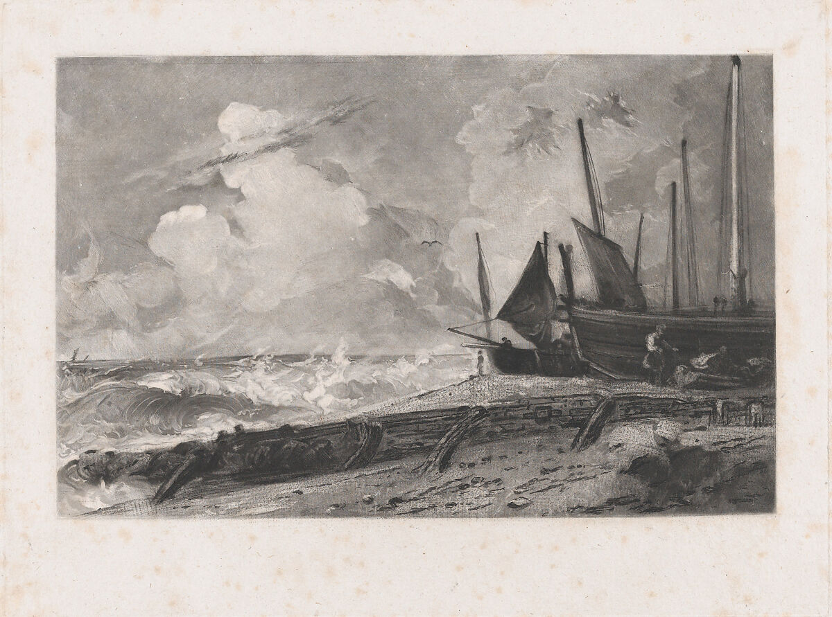 A Sea Beach, David Lucas (British, Geddington Chase, Northamptonshire 1802–1881 London), Mezzotint; proof before published state 