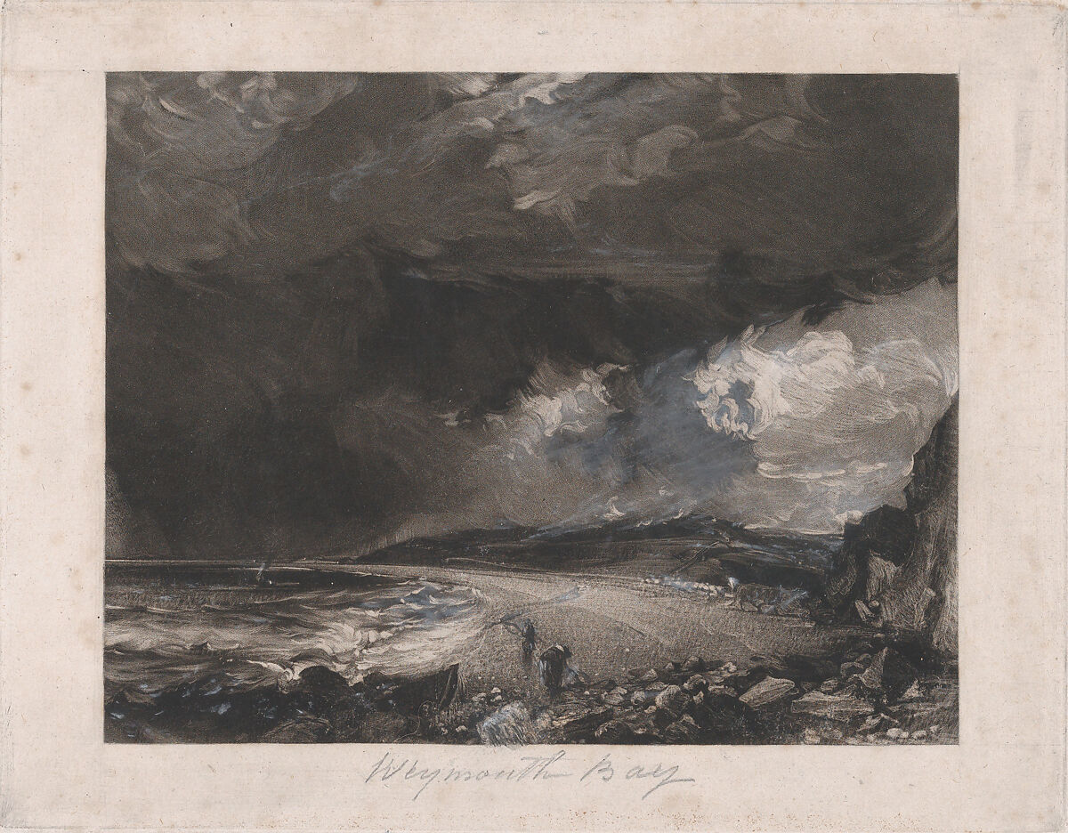 Weymouth Bay, David Lucas (British, Geddington Chase, Northamptonshire 1802–1881 London), Mezzotint touched with white chalk; proof before published state 