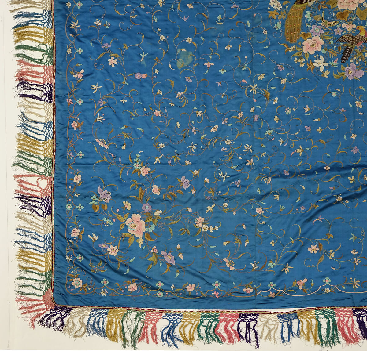 Bedspread or Cover, Silk;  on silk, China for export