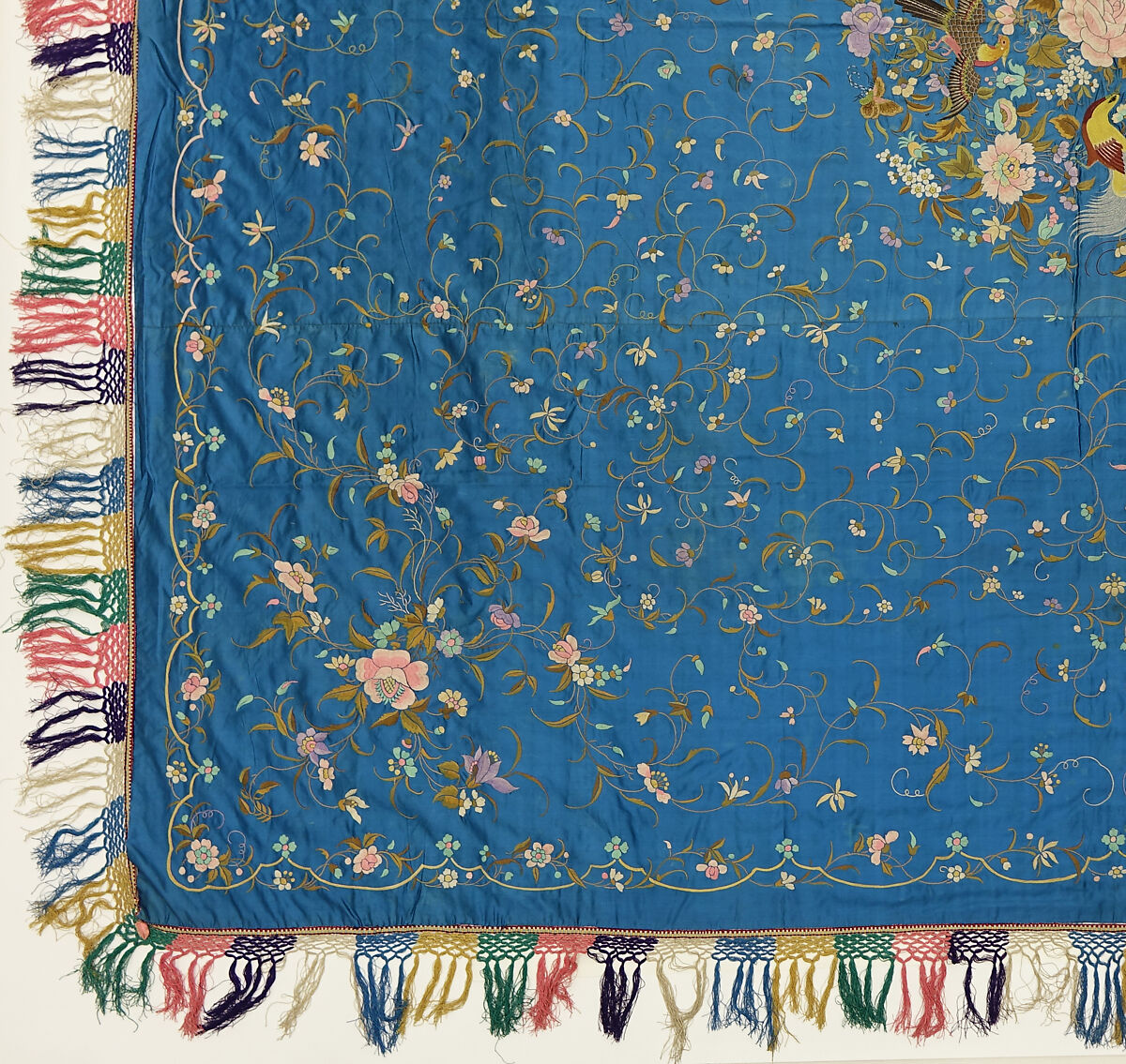Bedspread or Cover, Silk;  on silk, China for export