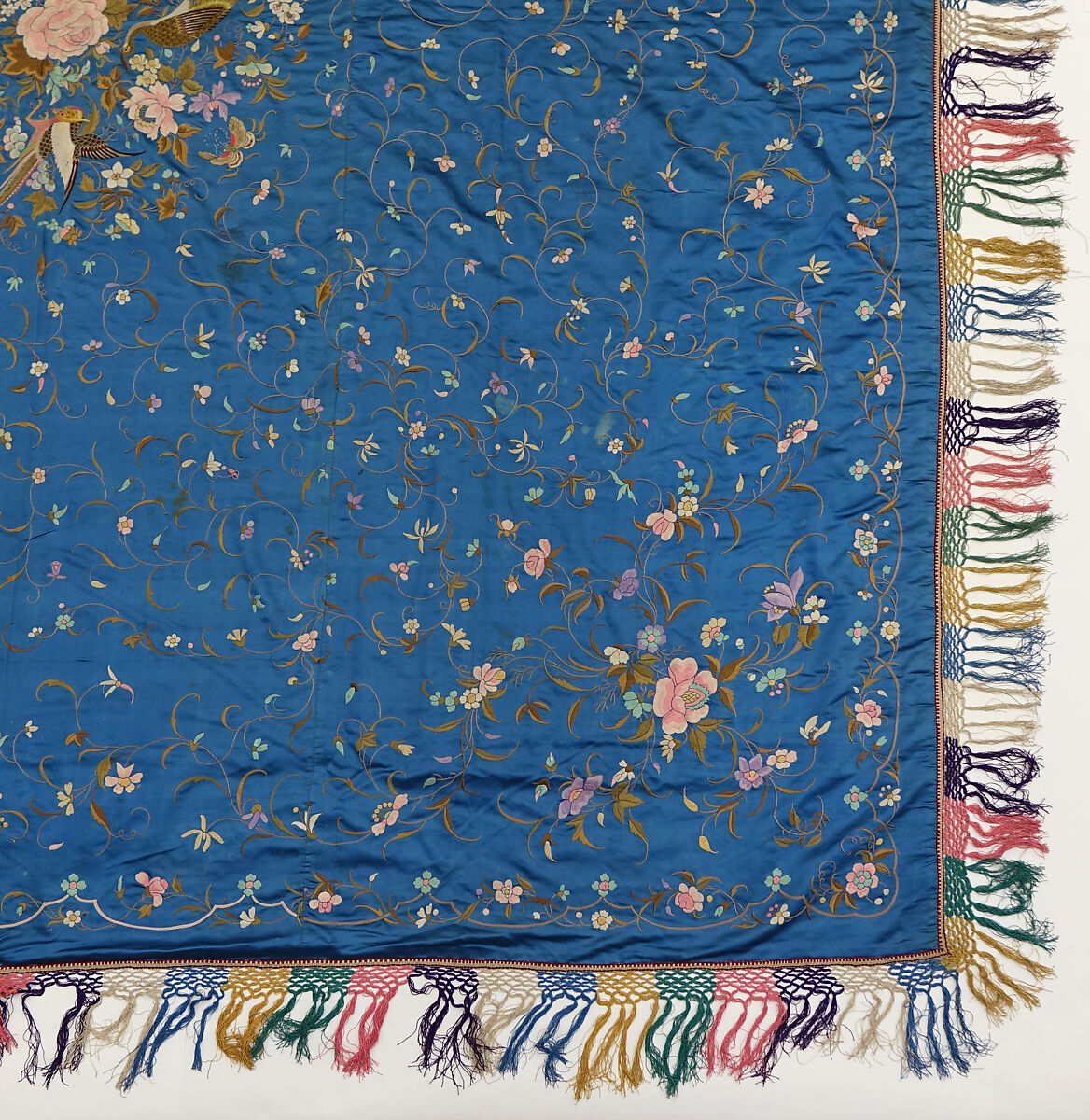 Bedspread or Cover, Silk;  on silk, China for export