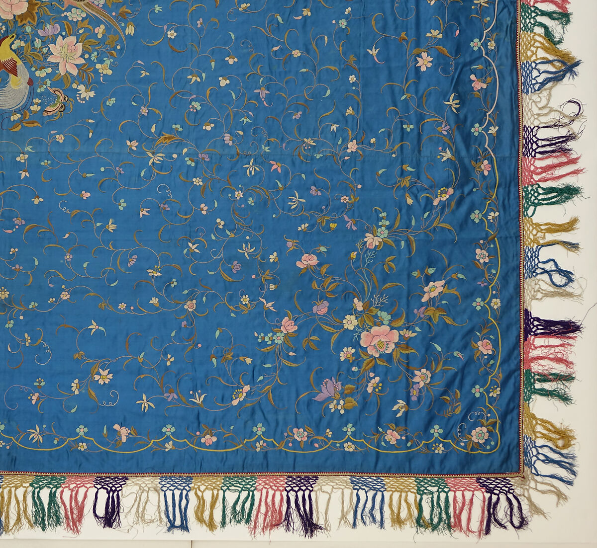 Bedspread or Cover, Silk;  on silk, China for export