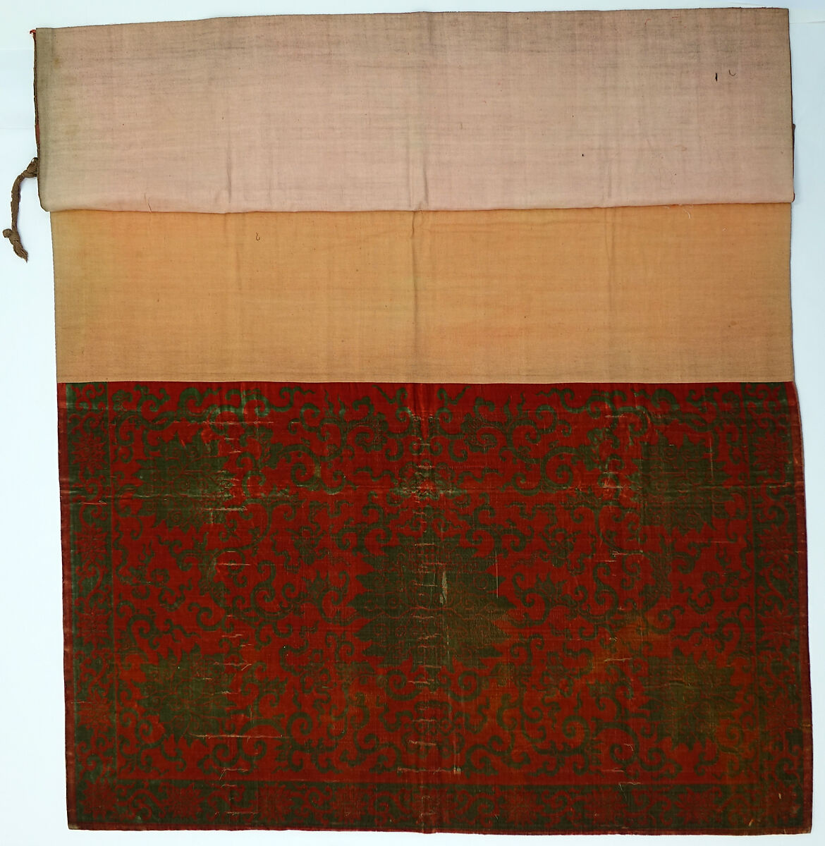 Table valance with lotus scrolls, Cut silk velvet, China