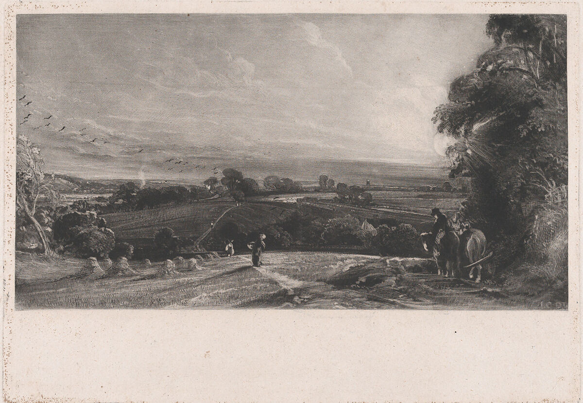 Autumnal Sunset, David Lucas (British, Geddington Chase, Northamptonshire 1802–1881 London), Mezzotint with drypoint; proof before published state 