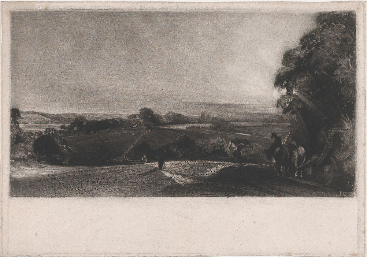 Autumnal Sunset, David Lucas (British, Geddington Chase, Northamptonshire 1802–1881 London), Mezzotint with drypoint; proof before published state 