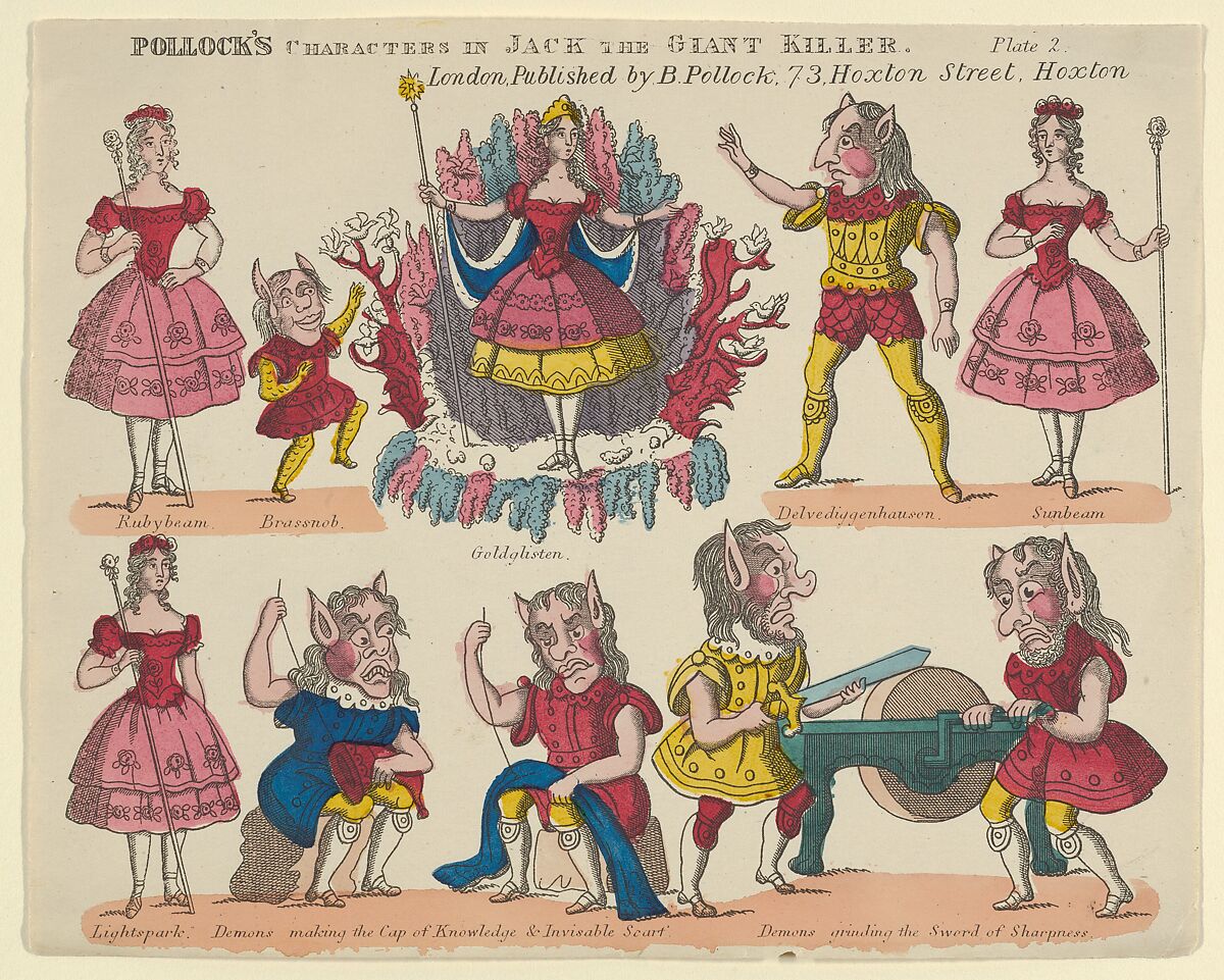 Characters, from 'Jack the Giant Killer', Plate 2 for a Toy Theater, Benjamin Pollock (British, 1857–1937), Lithograph 