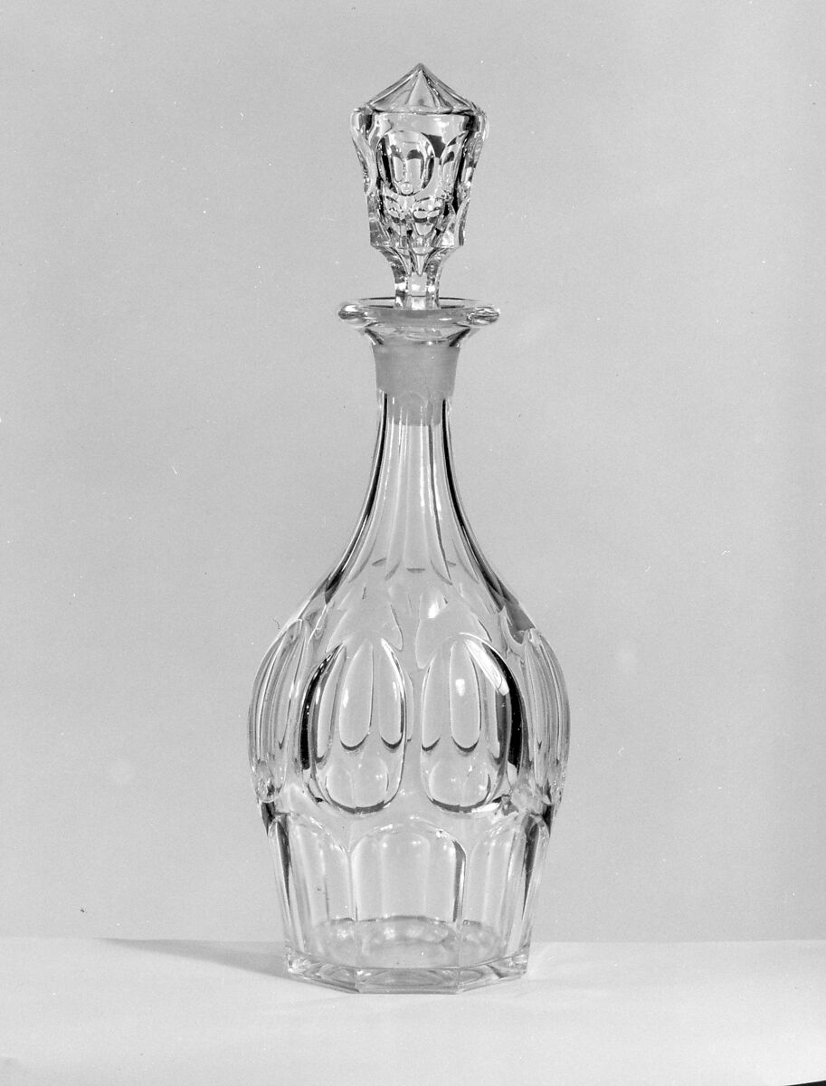 Quart Decanter, Pressed glass, American 