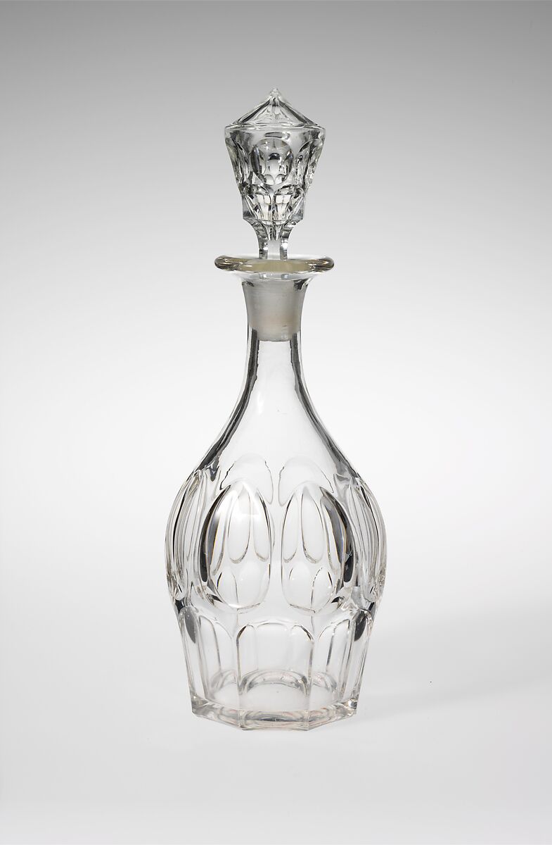 Quart Decanter, Pressed glass, American 