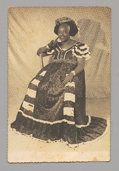 Seated Woman in a Portrait Studio, Senegalese photographer, Gelatin silver print 