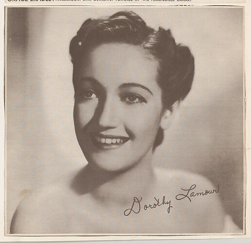 Dorothy Lamour, bakery card from the Film Celebrities series (D31), issued by the Ward Baking Company