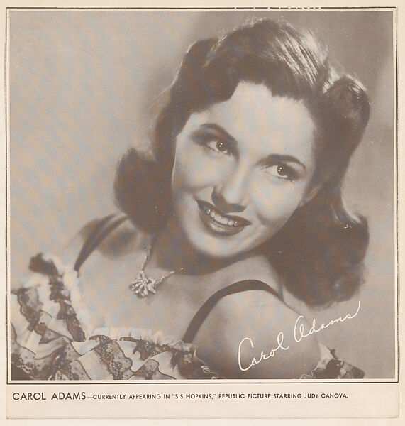 Carol Adams, bakery card from the Film Celebrities series (D31), issued by the Ward Baking Company, Issued by Ward Baking Company, Commercial photolithograph 