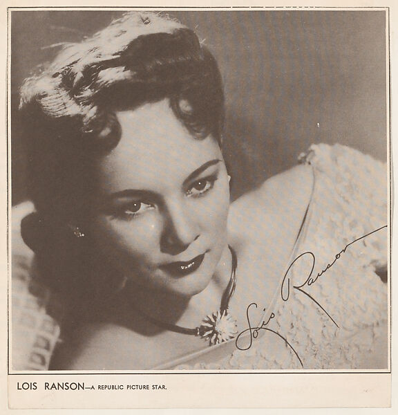 Lois Ranson, bakery card from the Film Celebrities series (D31), issued by the Ward Baking Company, Issued by Ward Baking Company, Commercial photolithograph 
