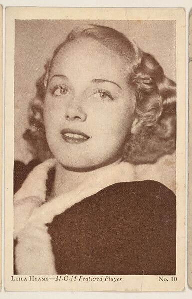 Leila Hyams, No. 10, bakery card from the Film Stars series (D32), issued by the Drake Brothers Bakery, Issued by Drake Brothers Bakery, Commercial photolithograph 