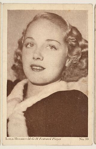 Leila Hyams, No. 10, bakery card from the Film Stars series (D32), issued by the Drake Brothers Bakery