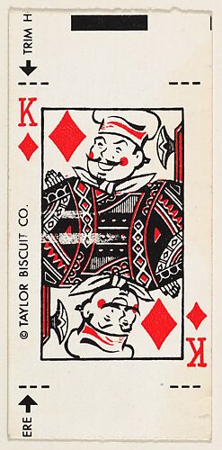 King of Diamonds, bakery card from the Playing Cards series (D98), issued by the Taylor Biscuit Company