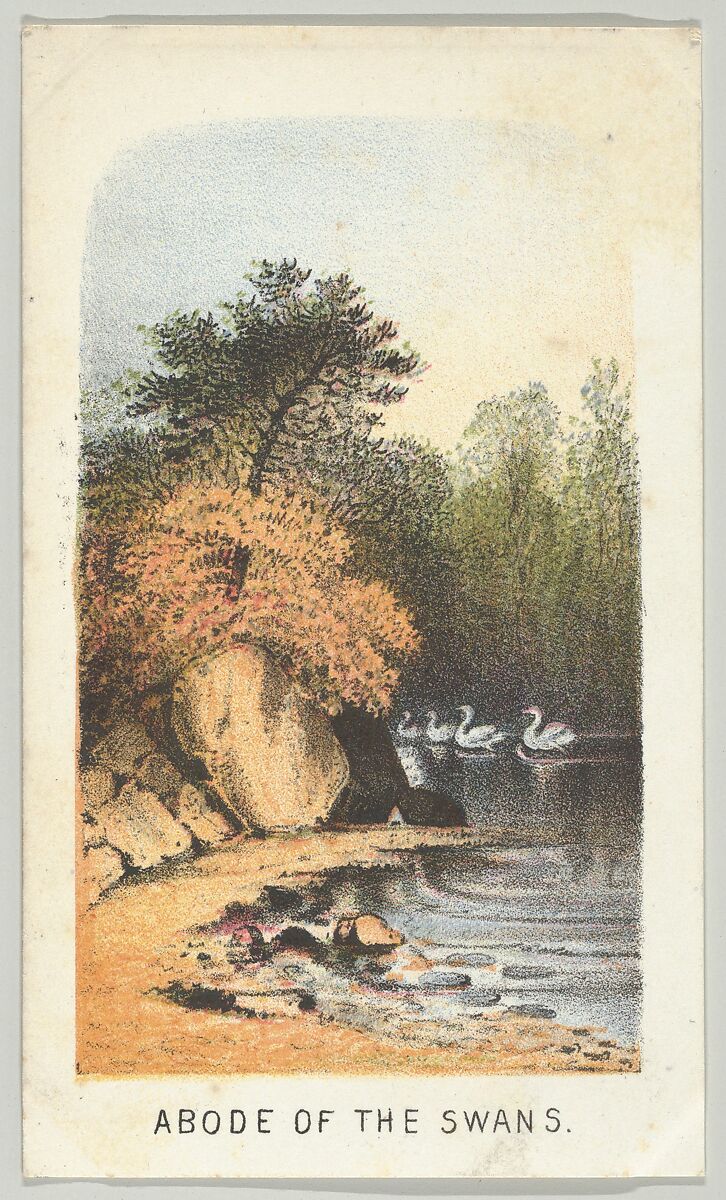 Abode of the Swans, from the series, Views in Central Park, New York, Part 2, Louis Prang &amp; Co. (Boston, Massachusetts), Color lithograph 